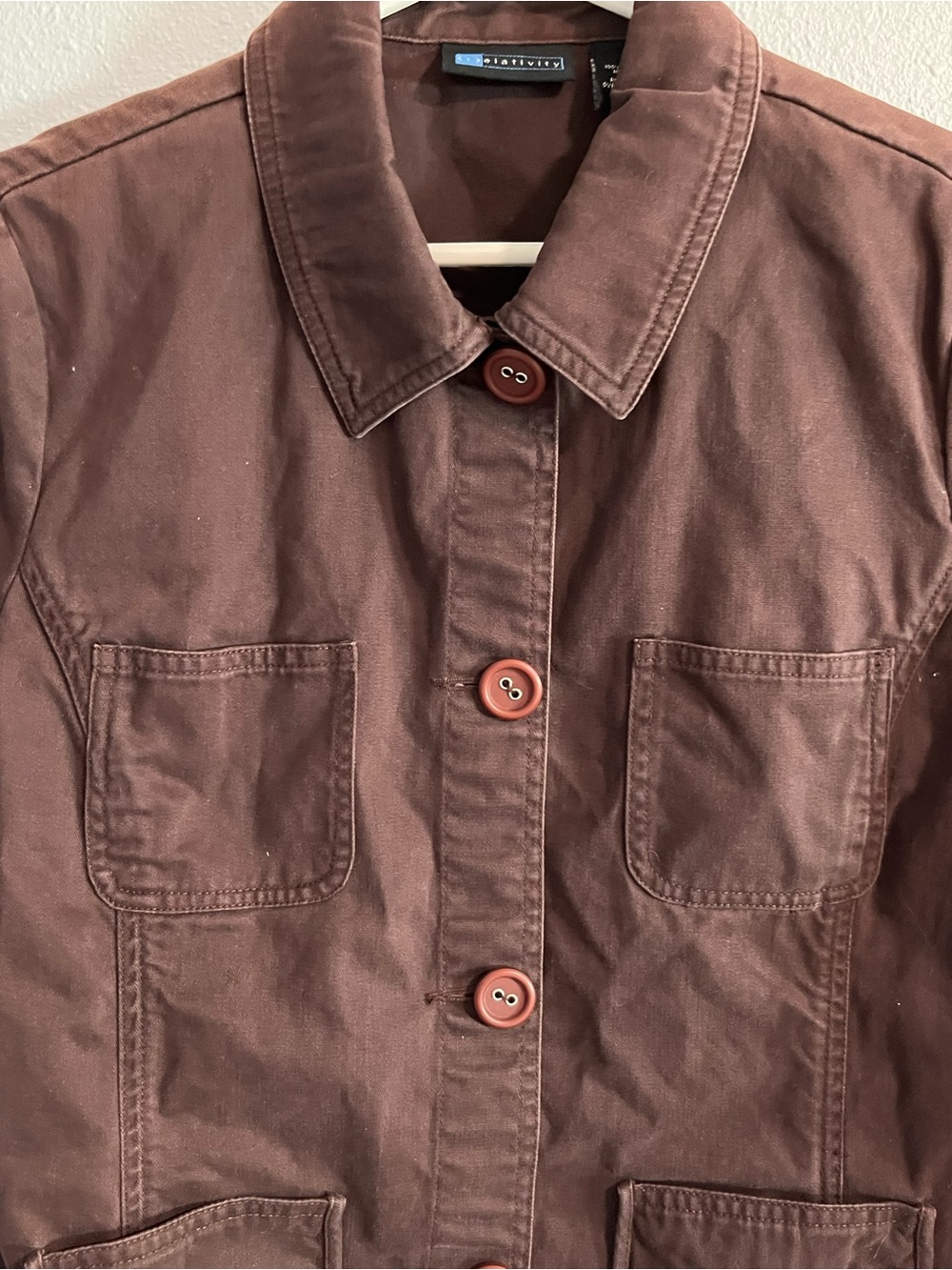 Relativity Brown Button-Front Utility Jacket Size Large - Picture 2 of 8